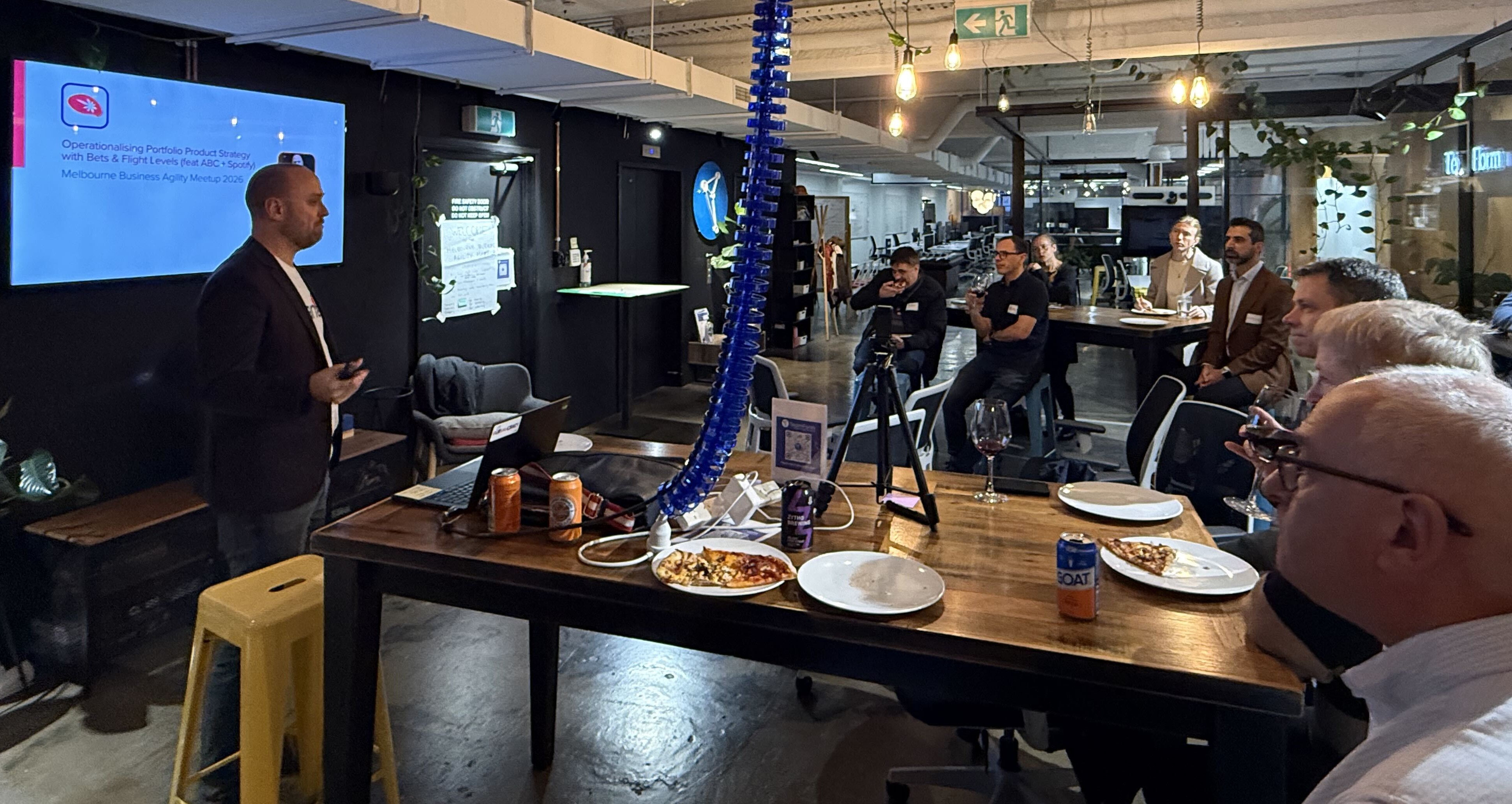 Brendan Marsh presenting to the Melbourne Business Agility Meetup